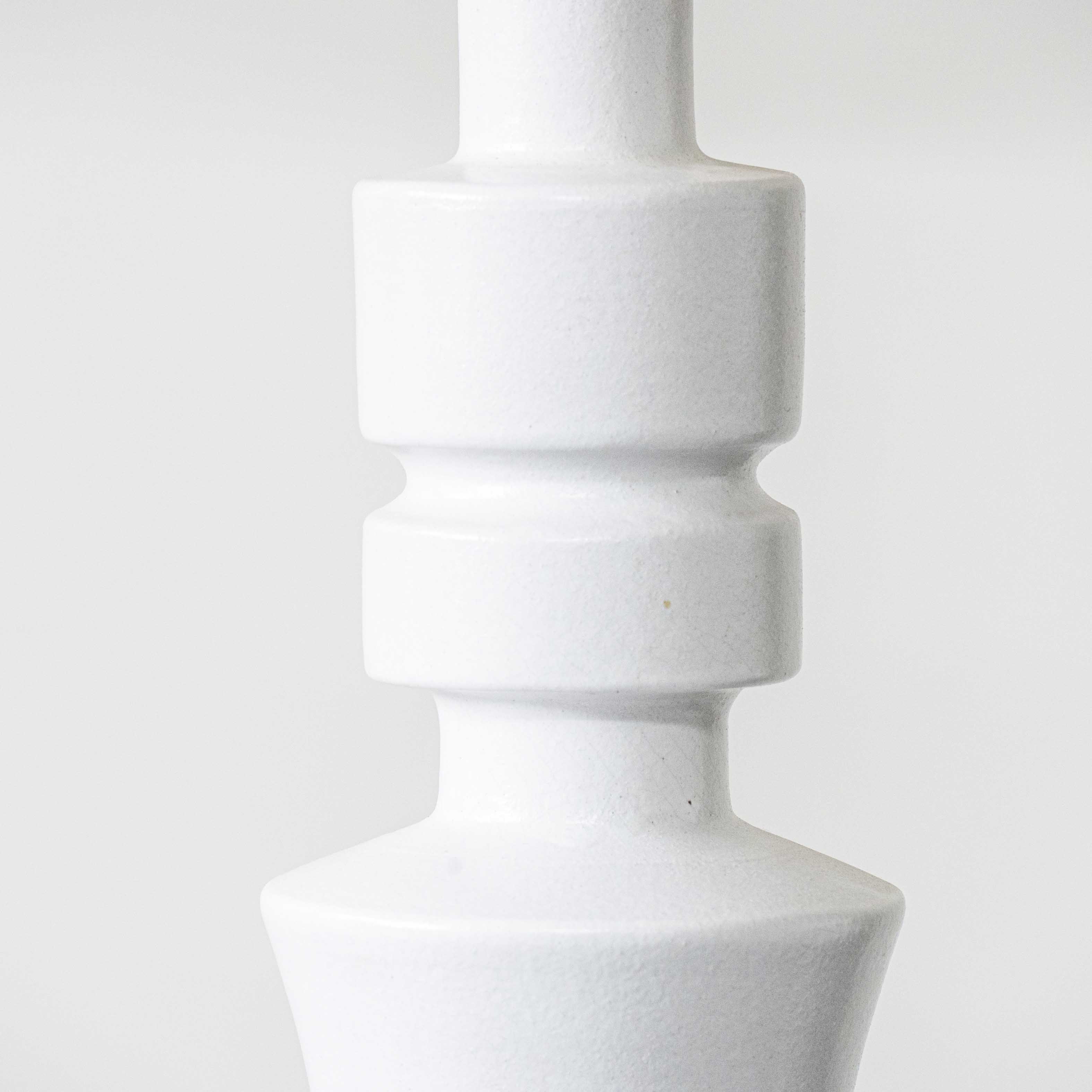 Margrit Linck-Daepp White Totem Lamp, Custom Made Silk Lampshade by R. Houben