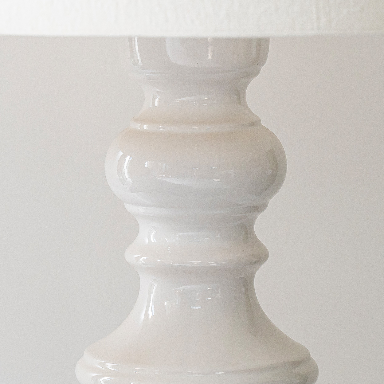 Margrit Linck-Daepp White Totem Lamp, Custom Tapered Silk Lampshade by R. Houben