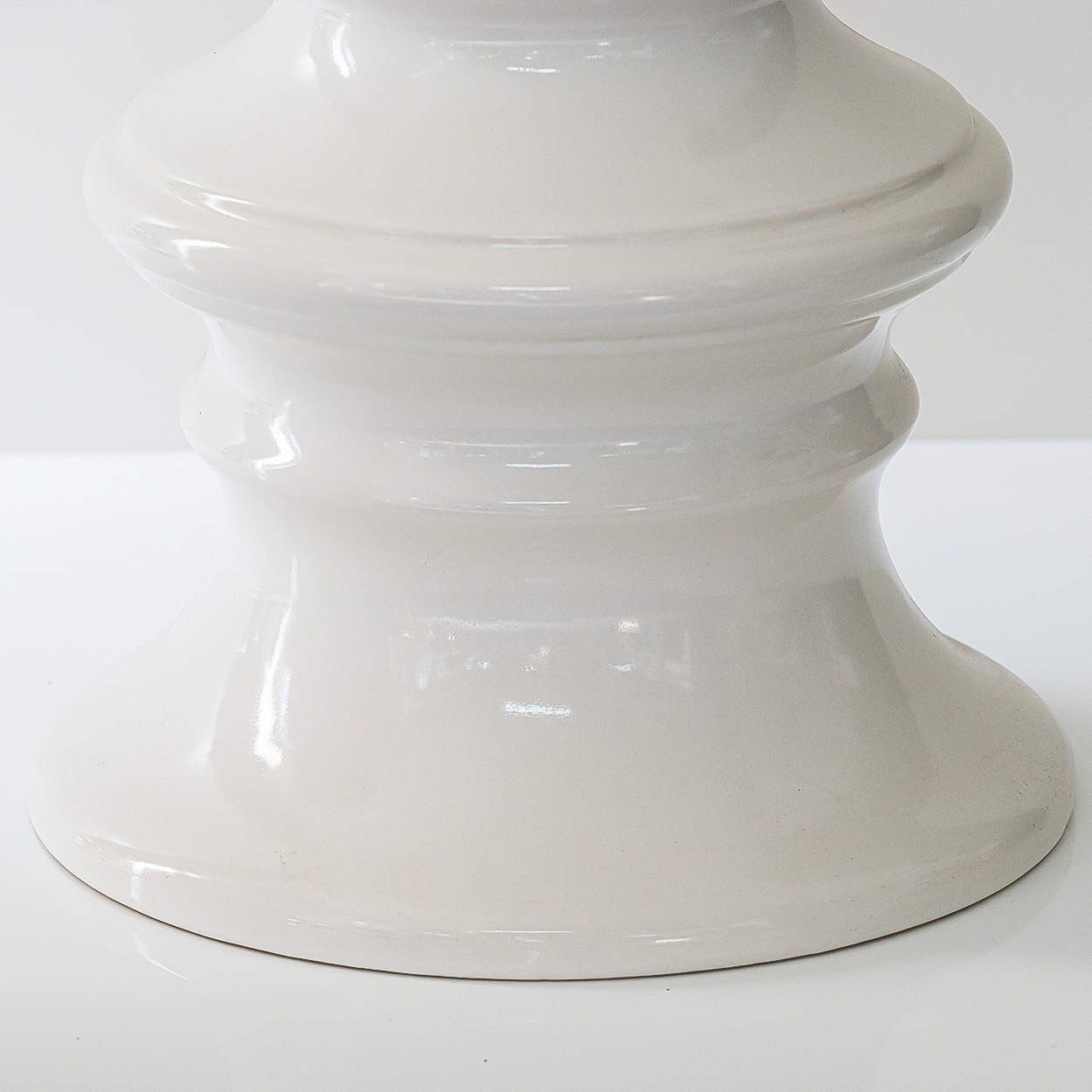 Margrit Linck-Daepp White Totem Lamp, Custom Tapered Silk Lampshade by R. Houben