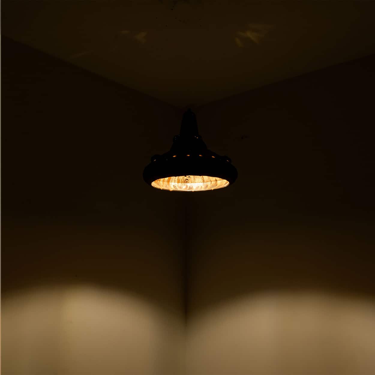 Ceramic Brown Tapered Cone Pendant, Denmark 1960