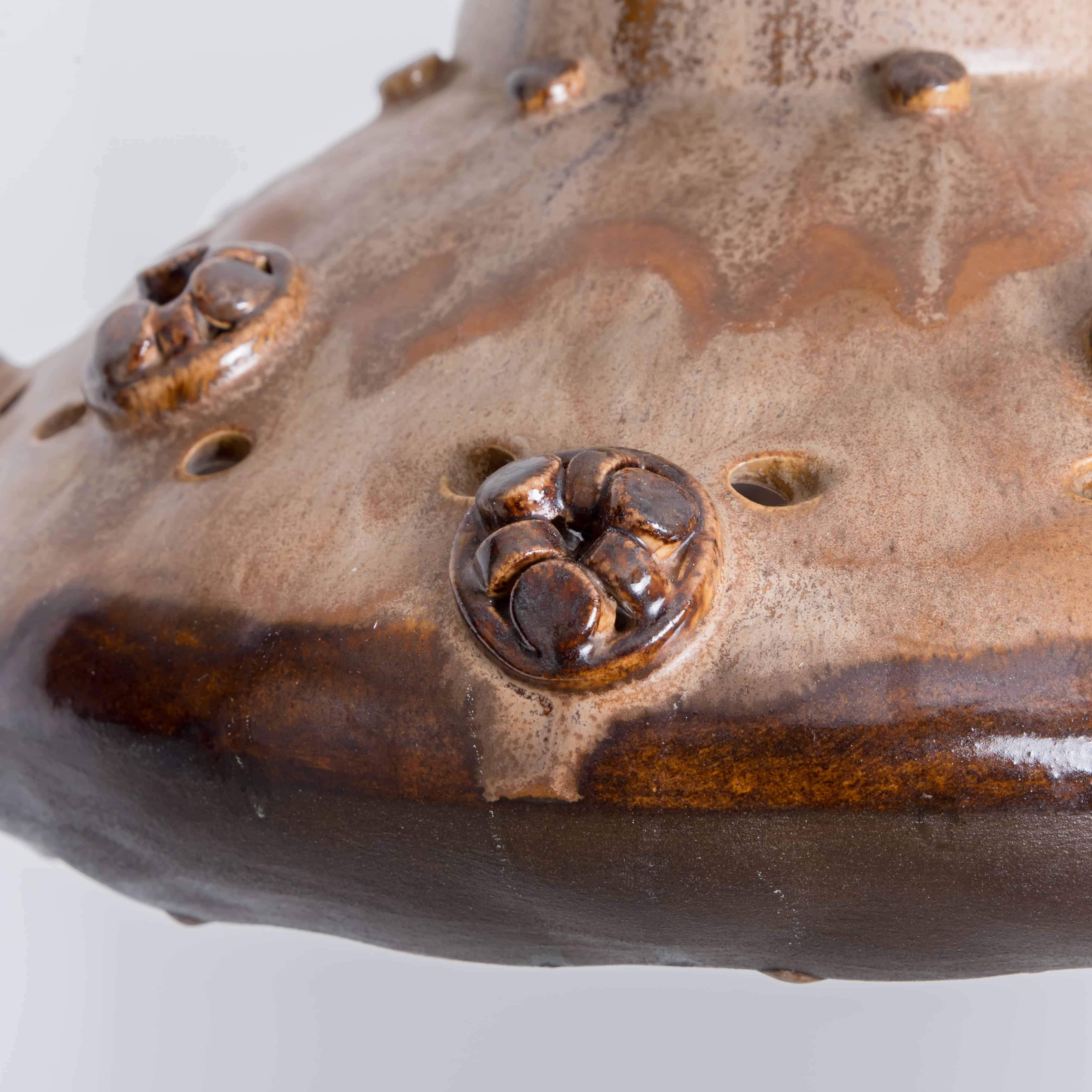 Ceramic Brown Tapered Cone Pendant, Denmark 1960