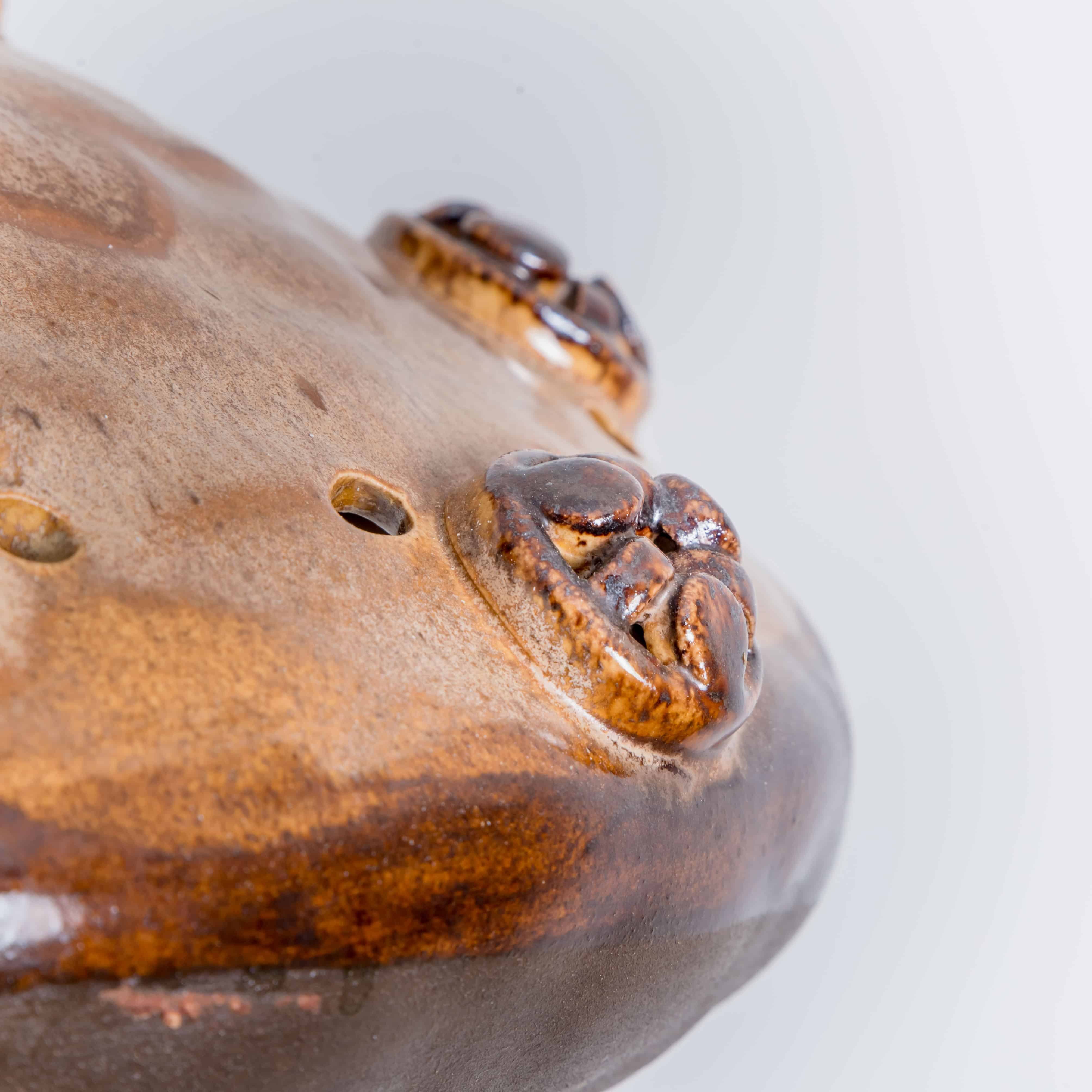 Ceramic Brown Tapered Cone Pendant, Denmark 1960