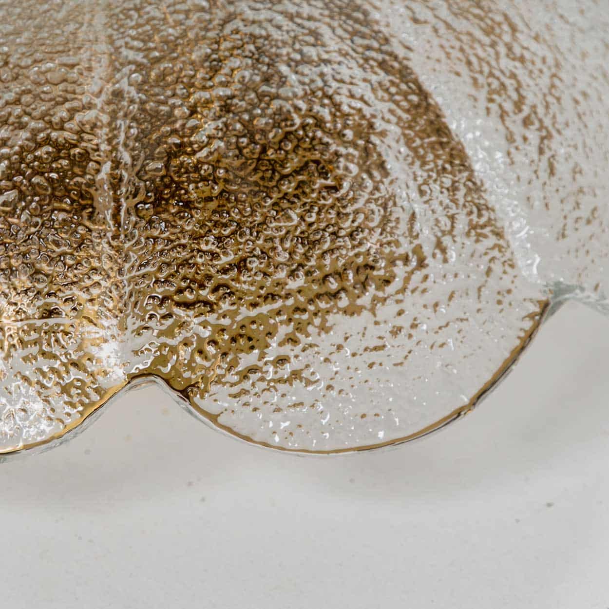 Massive Textured Flush Mount Wall Sconce from Kaiser, 1960