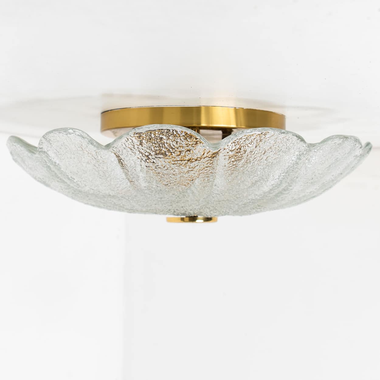 Massive Textured Flush Mount Wall Sconce from Kaiser, 1960