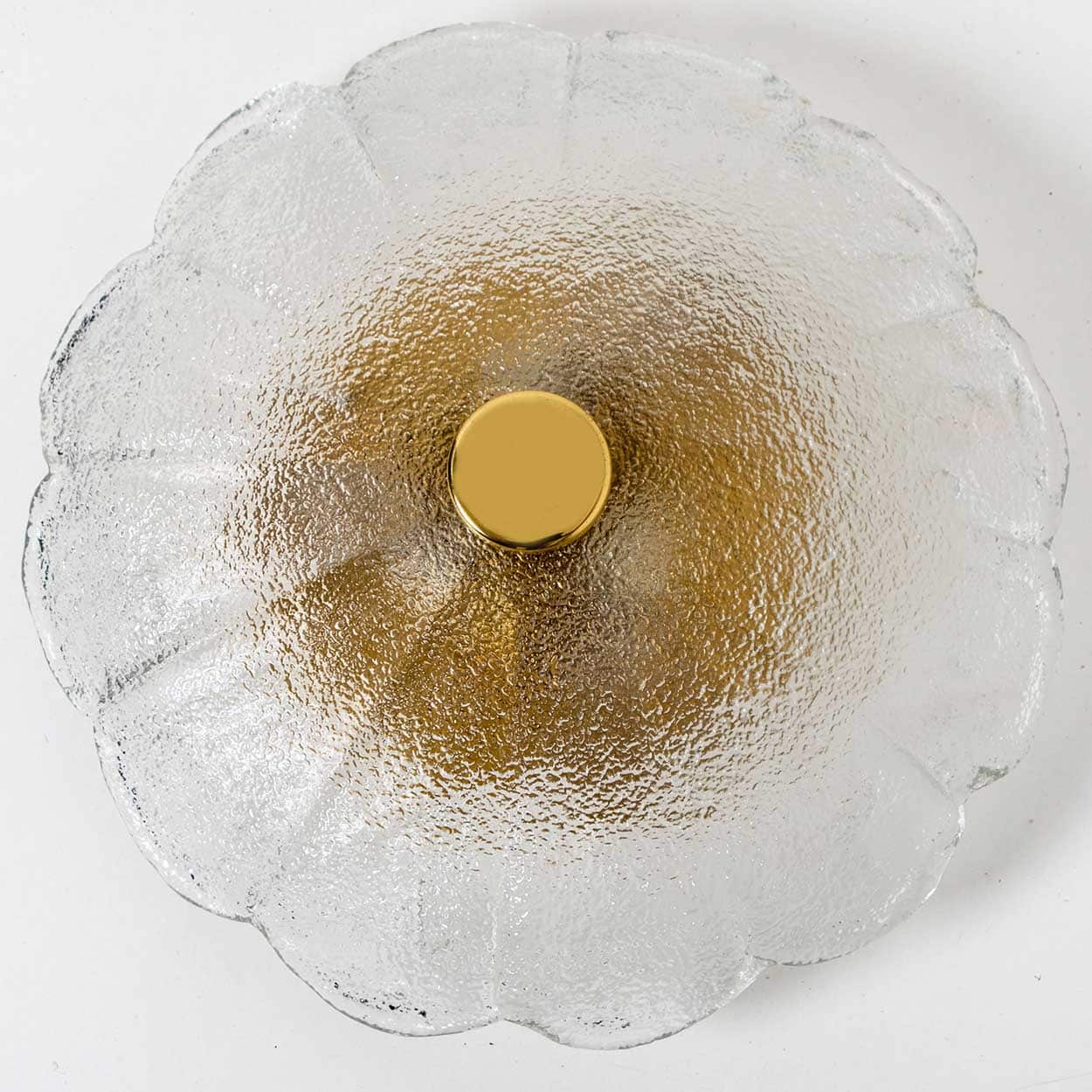 Massive Textured Flush Mount Wall Sconce from Kaiser, 1960