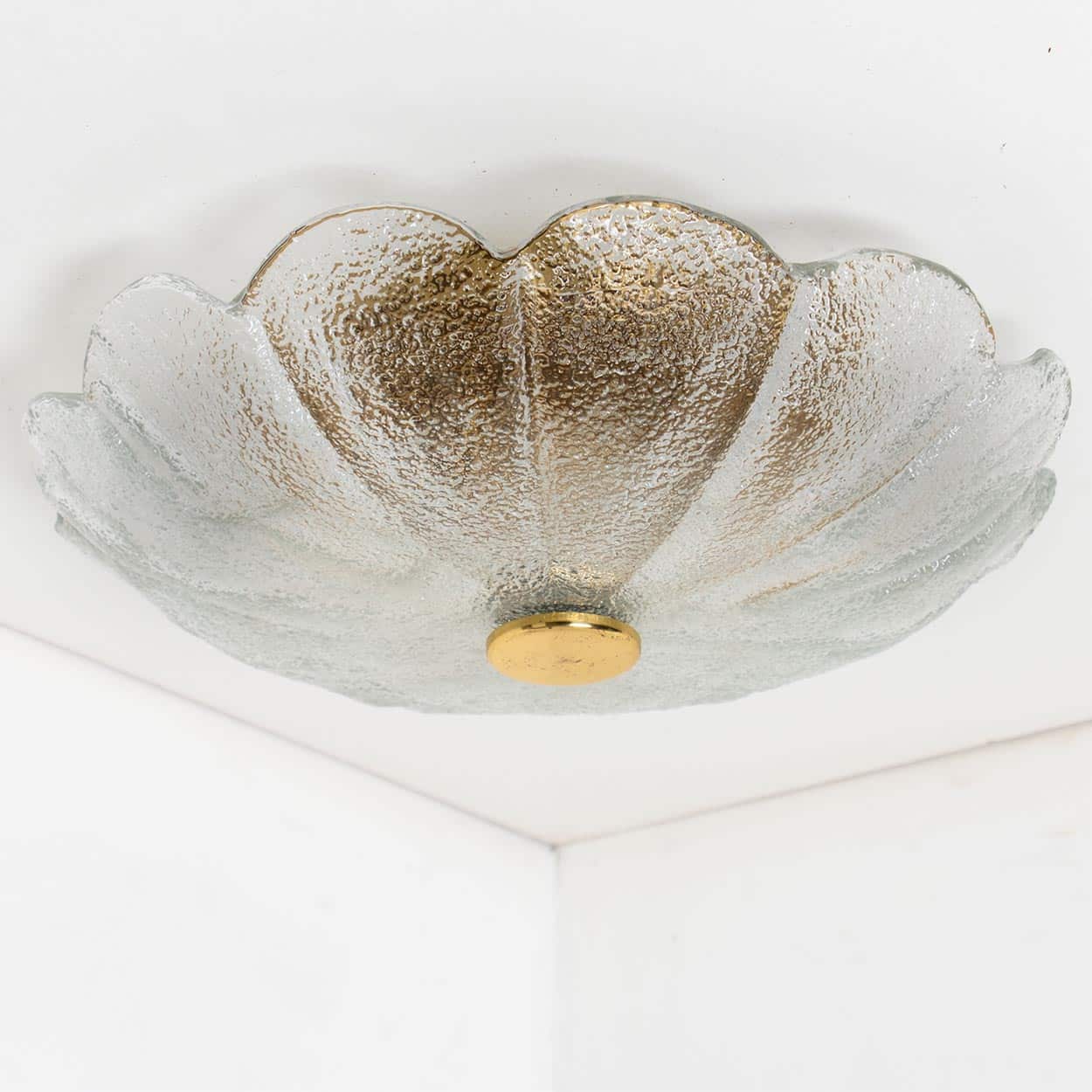 Massive Textured Flush Mount Wall Sconce from Kaiser, 1960