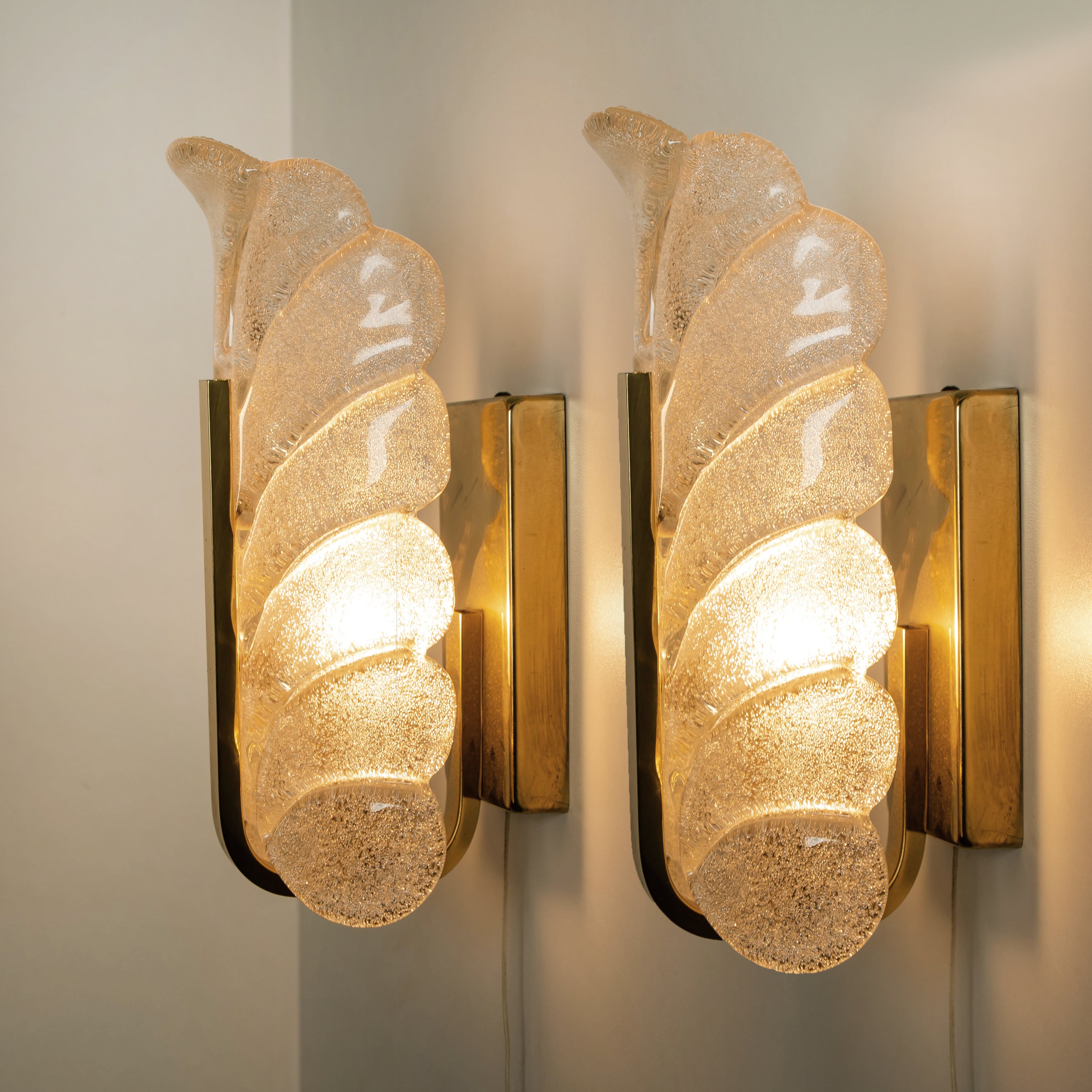 1 of the 10 Brass Wall Lights by Fagerlund for Orrefors, 1960