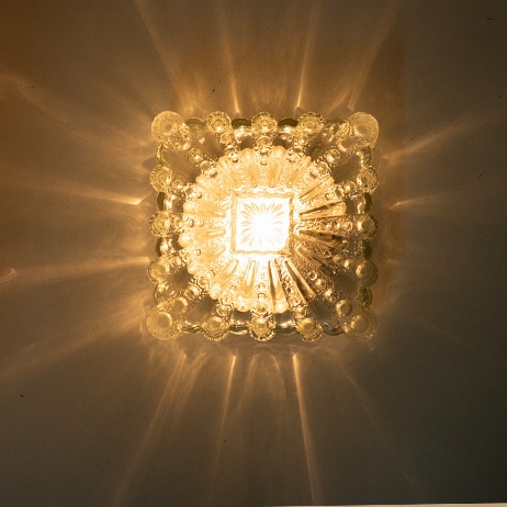 Several Clear Textured Glass Flush Mounts, Germany 1960