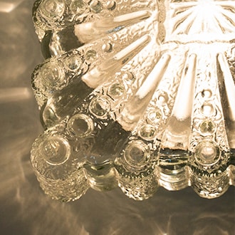 Several Clear Textured Glass Flush Mounts, Germany 1960