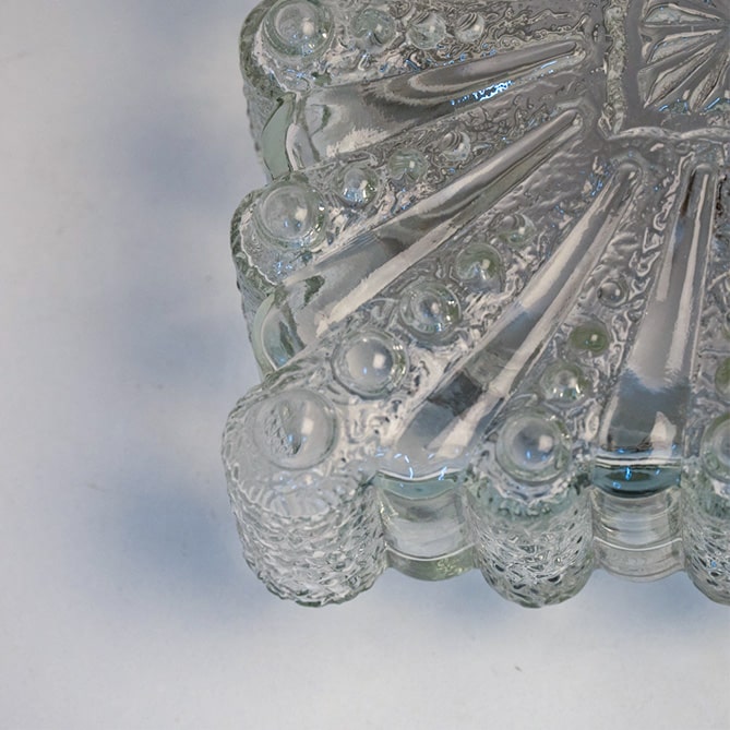 Several Clear Textured Glass Flush Mounts, Germany 1960