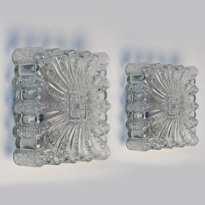 1 of the 6  Square Glass Flush Mounts in the Style of Helena Tynell, 1970