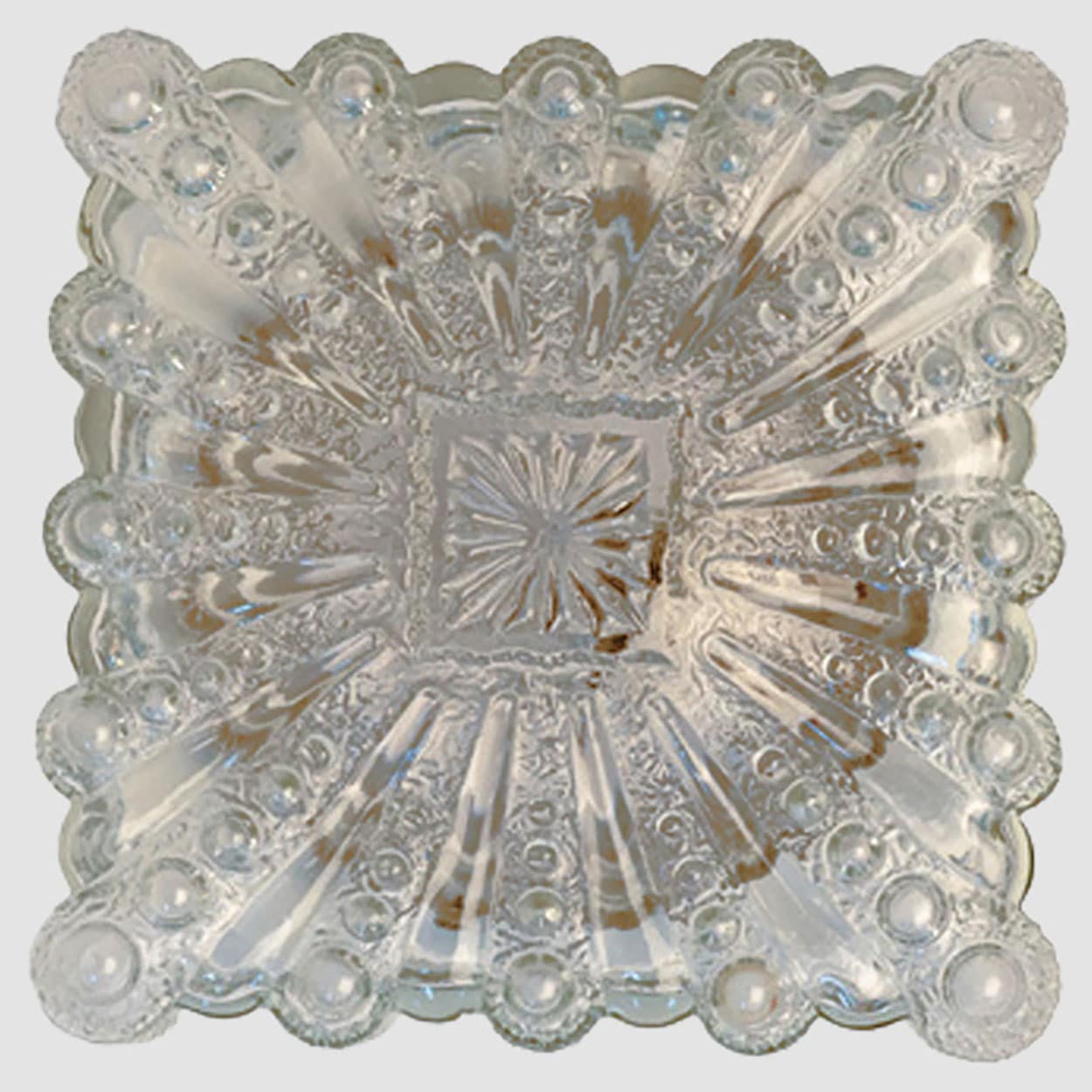 1 of the 6  Square Glass Flush Mounts in the Style of Helena Tynell, 1970