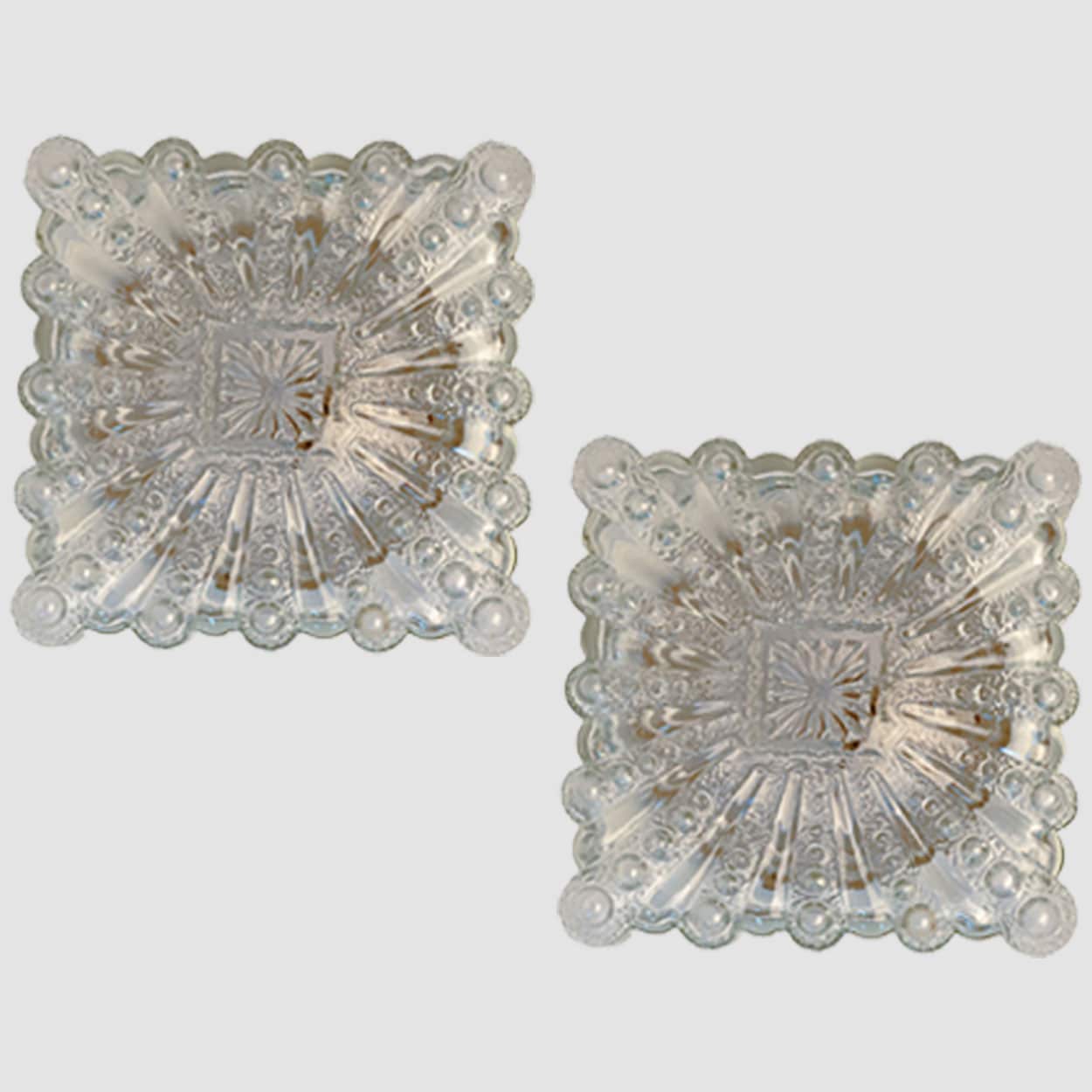 1 of the 6  Square Glass Flush Mounts in the Style of Helena Tynell, 1970