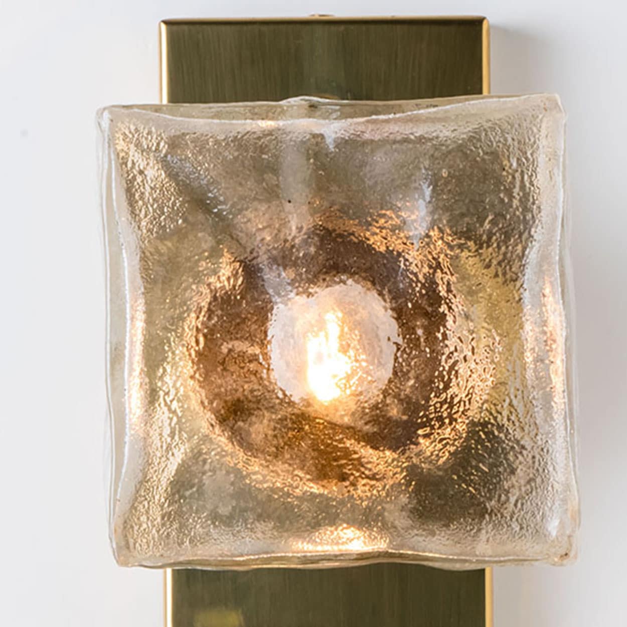 Several Square Ice Glass Wall Lights, Kalmar 1960s