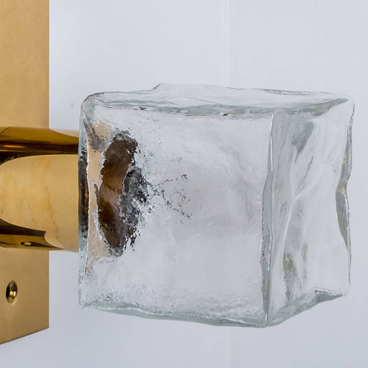 Several Square Ice Glass Wall Lights, Kalmar 1960s