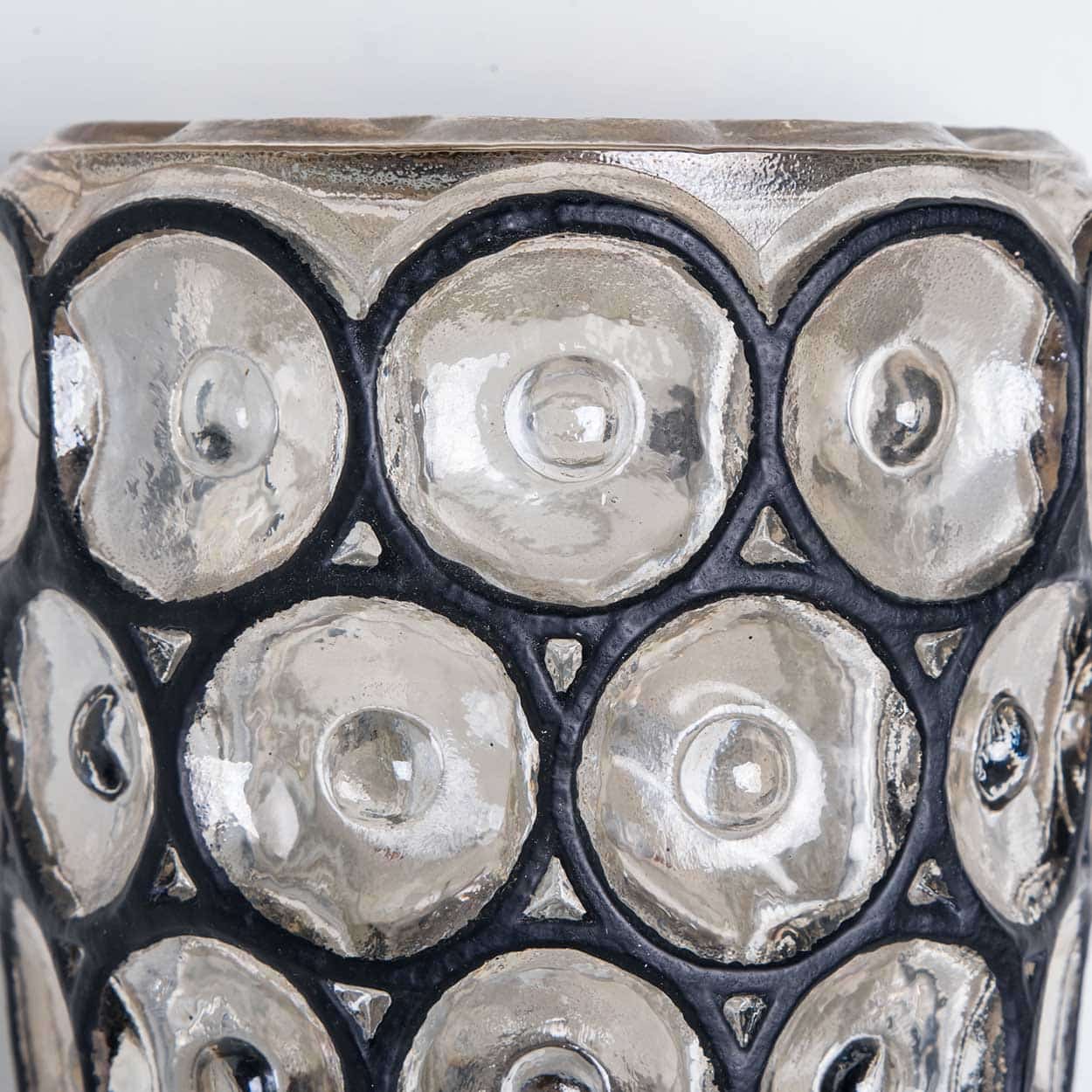 Pair of Iron and Bubble Glass Sconces Wall Lamps by Limburg, 1960