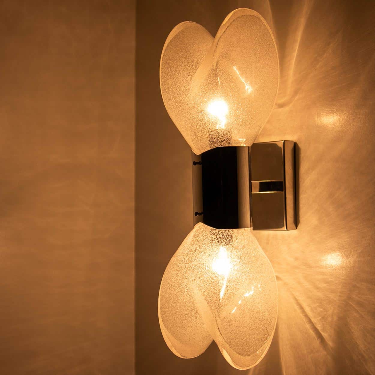 1 of the 4 Large Murano Glass Wall Lights by Nason for Mazzega, Italy 1970