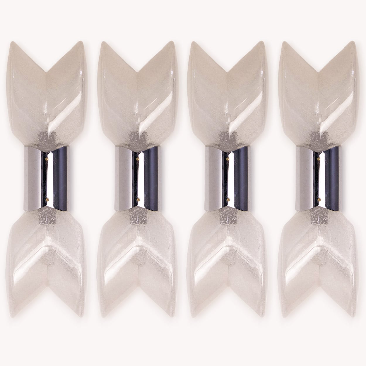 1 of the 4 Large Murano Glass Wall Lights by Nason for Mazzega, Italy 1970