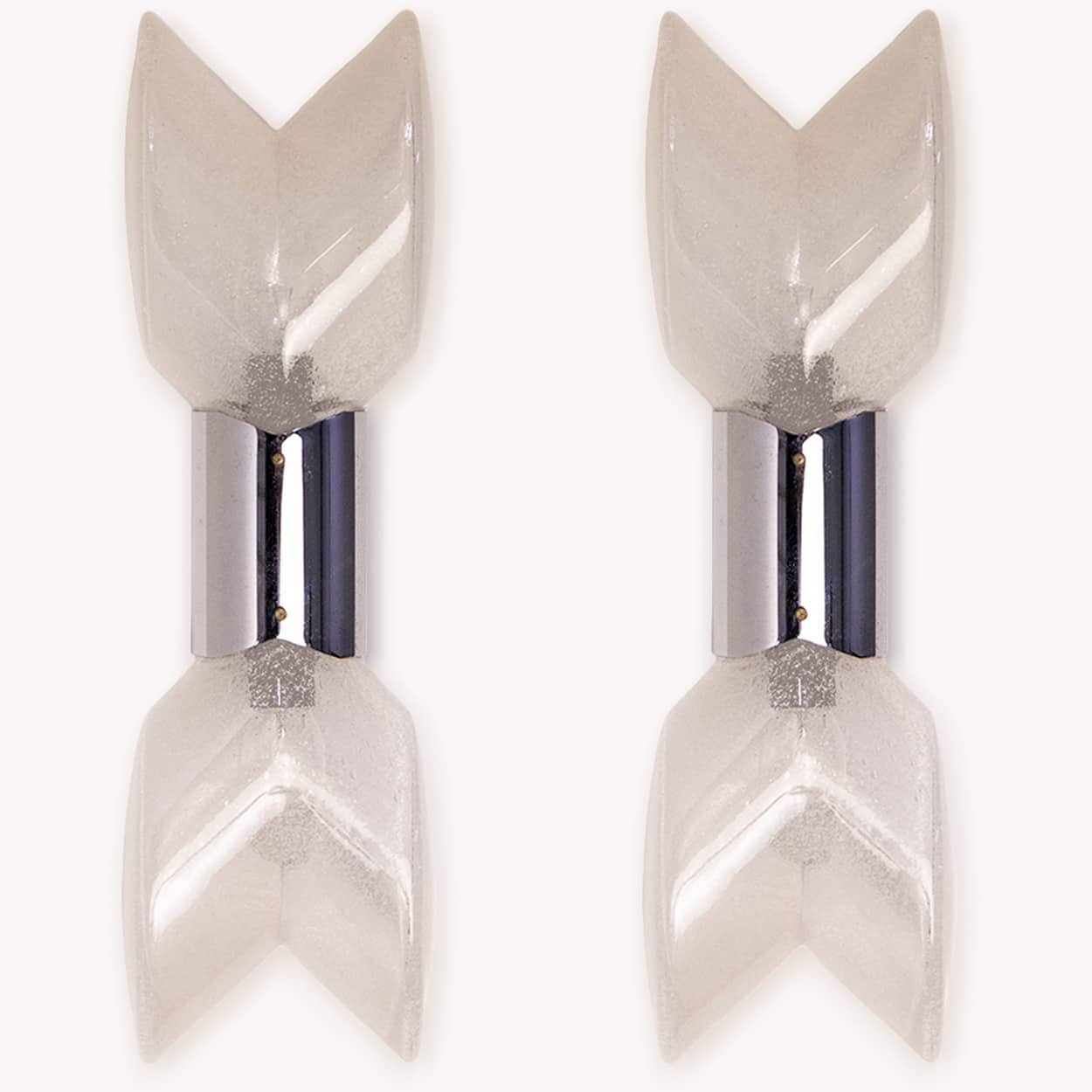 1 of the 4 Large Murano Glass Wall Lights by Nason for Mazzega, Italy 1970