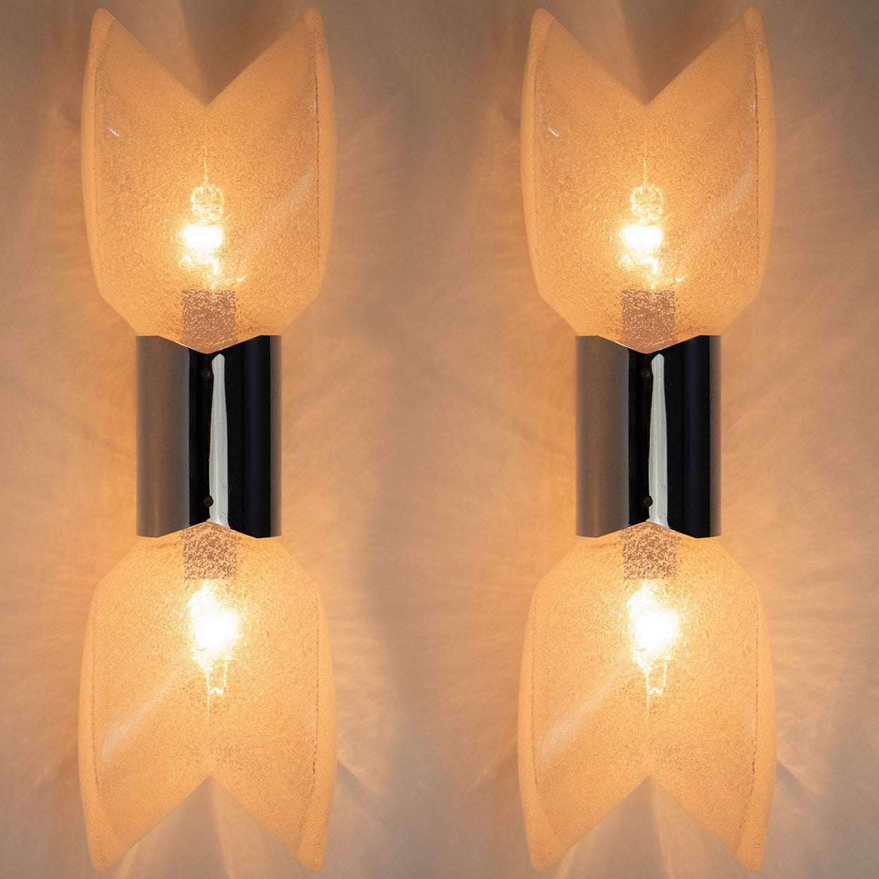 1 of the 4 Large Murano Glass Wall Lights by Nason for Mazzega, Italy 1970