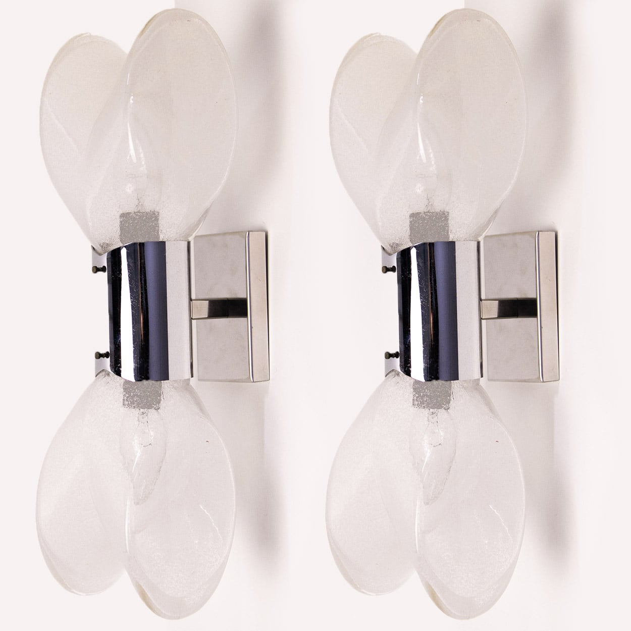 1 of the 4 Large Murano Glass Wall Lights by Nason for Mazzega, Italy 1970