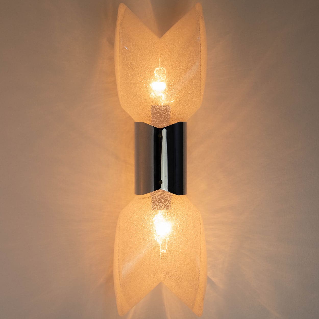 1 of the 4 Large Murano Glass Wall Lights by Nason for Mazzega, Italy 1970