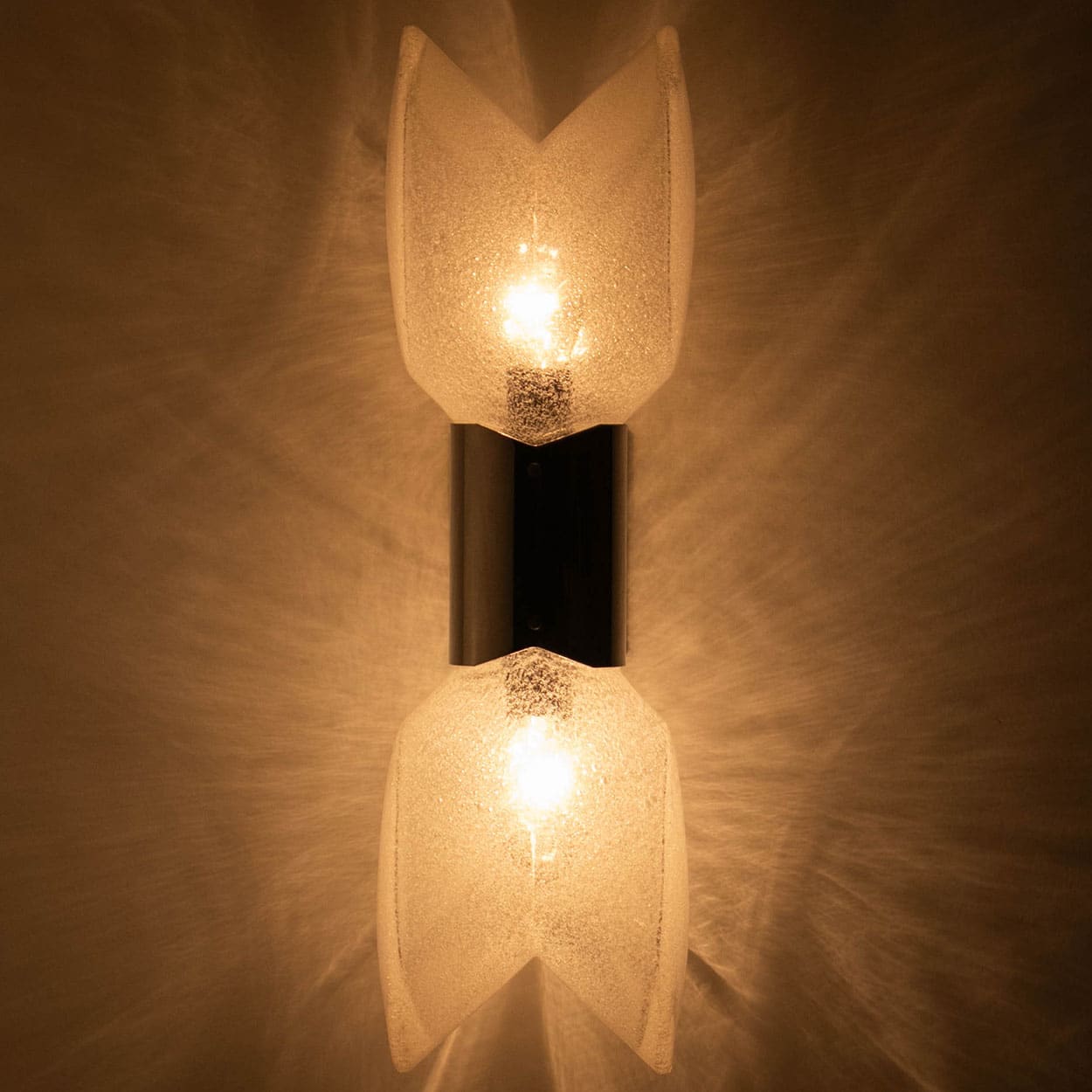 1 of the 4 Large Murano Glass Wall Lights by Nason for Mazzega, Italy 1970