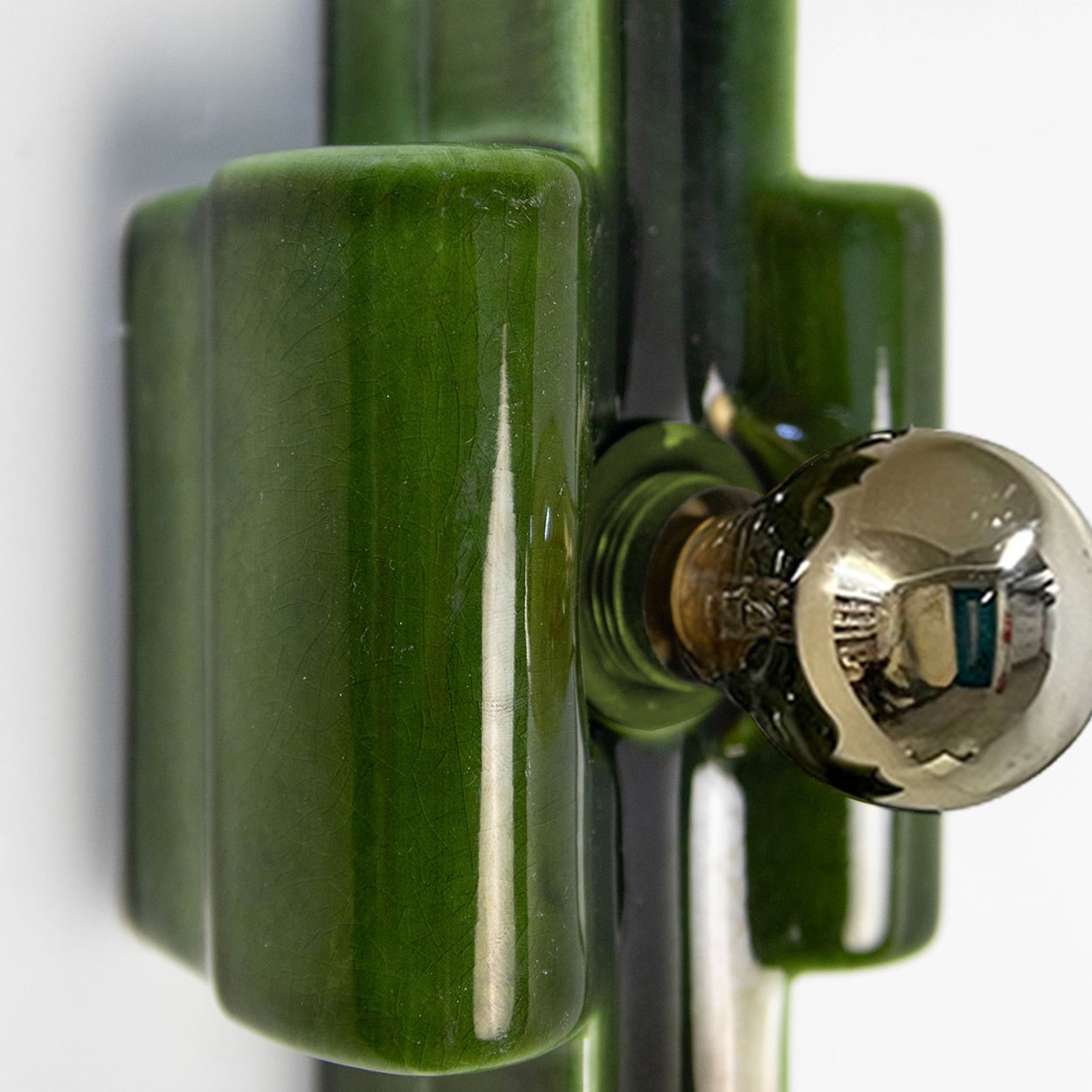 Several Rectangular Green Ceramic Wall Lights Ceramic by Pan, Denmark 1970