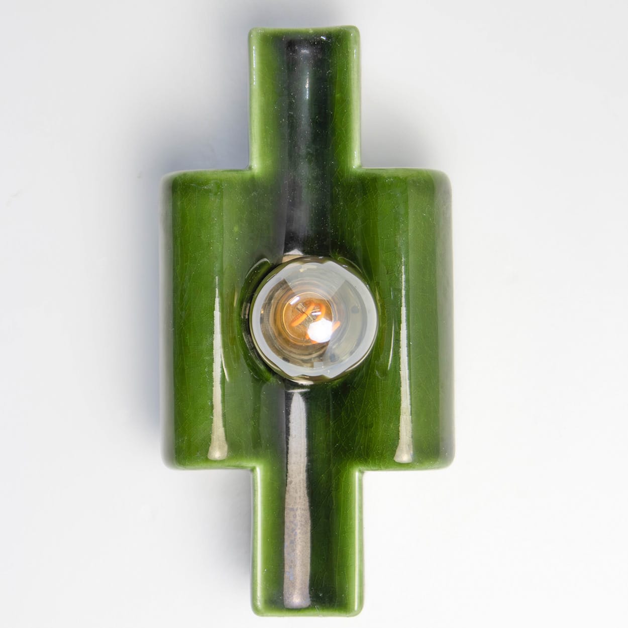 Several Rectangular Green Ceramic Wall Lights Ceramic by Pan, Denmark 1970