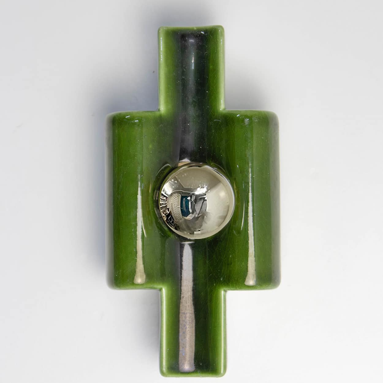 Several Rectangular Green Ceramic Wall Lights Ceramic by Pan, Denmark 1970