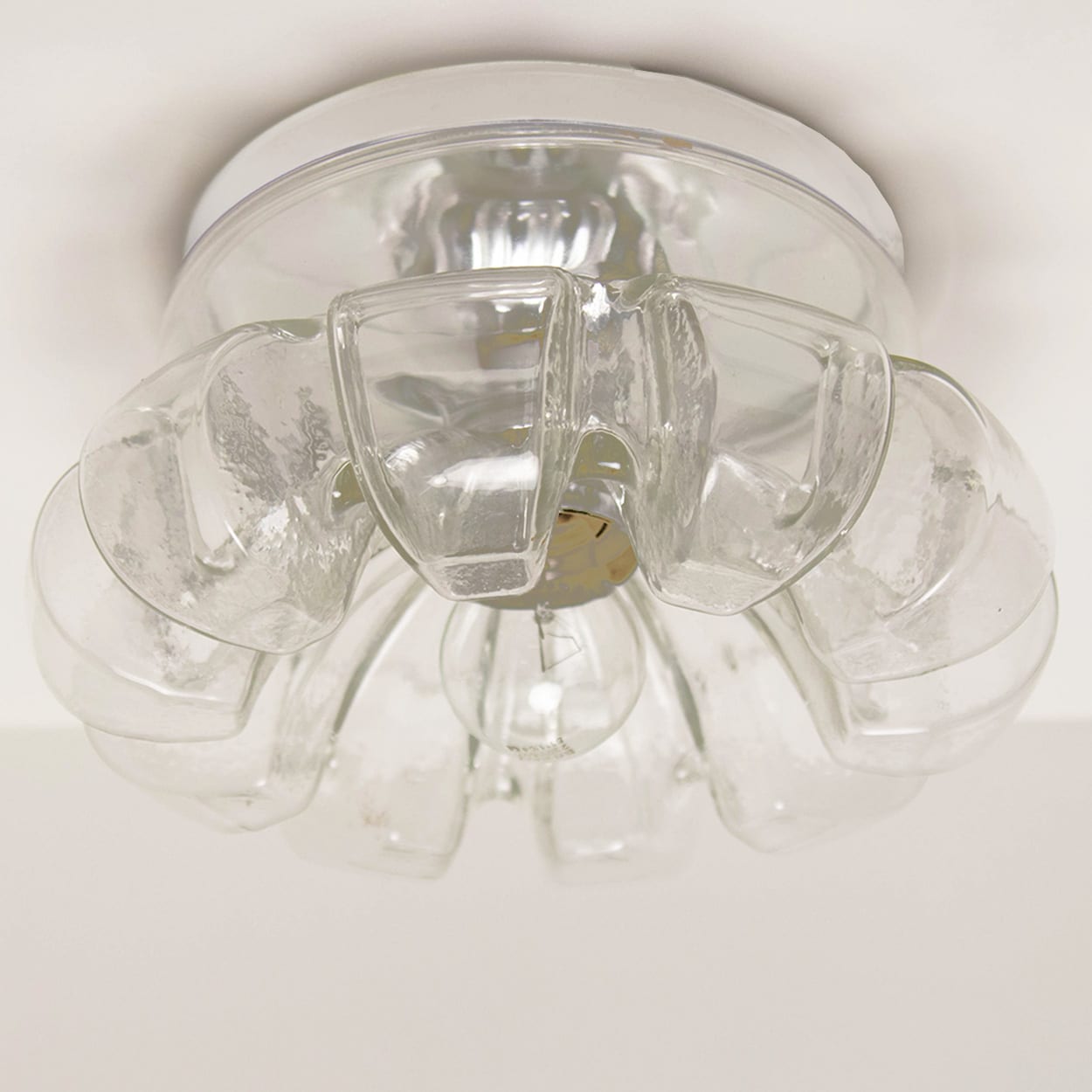 Several Peill & Putzler Clear Glass Wall lights Flush Mounts, 1970
