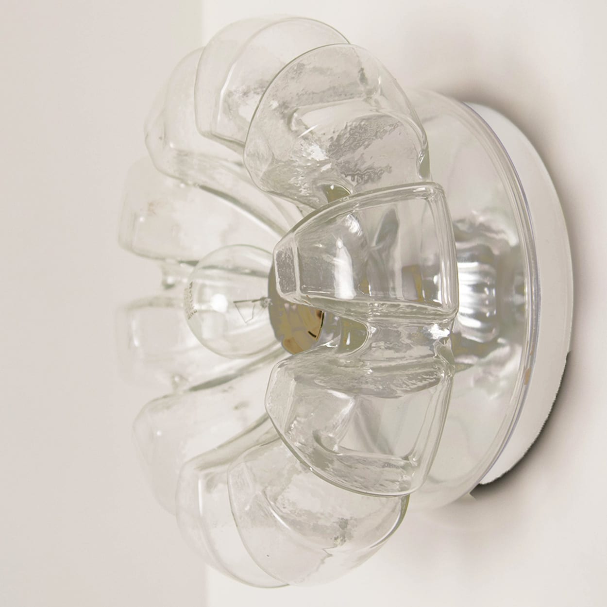 Several Peill & Putzler Clear Glass Wall lights Flush Mounts, 1970