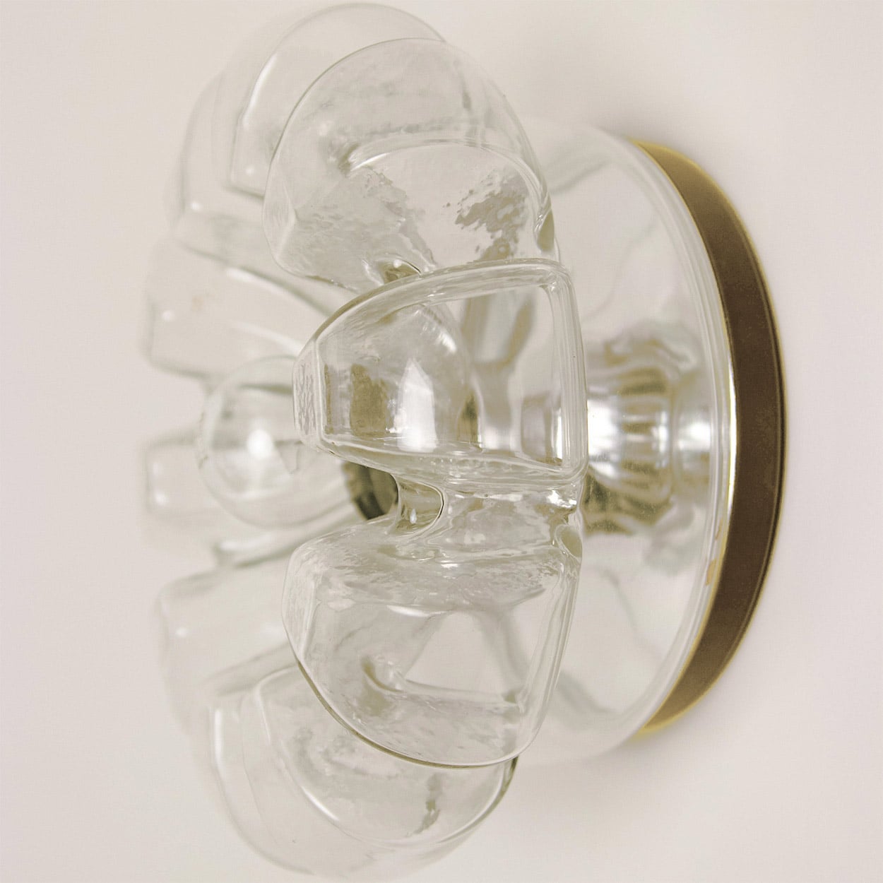 Several Peill Putzler Clear Glass Wall lights Flush Mounts, 1970