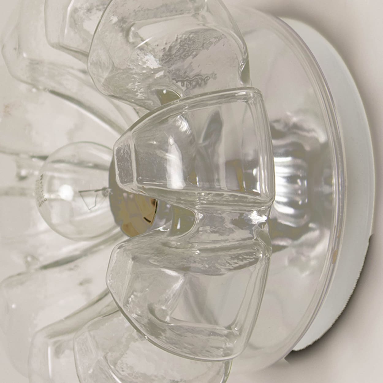 Several Peill & Putzler Clear Glass Wall lights Flush Mounts, 1970