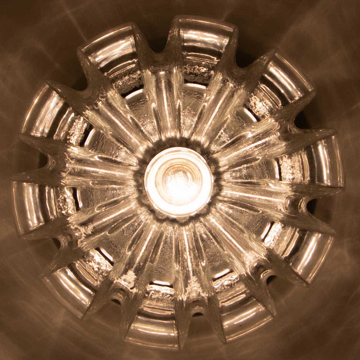 Several Peill Putzler Clear Glass Wall lights Flush Mounts, 1970