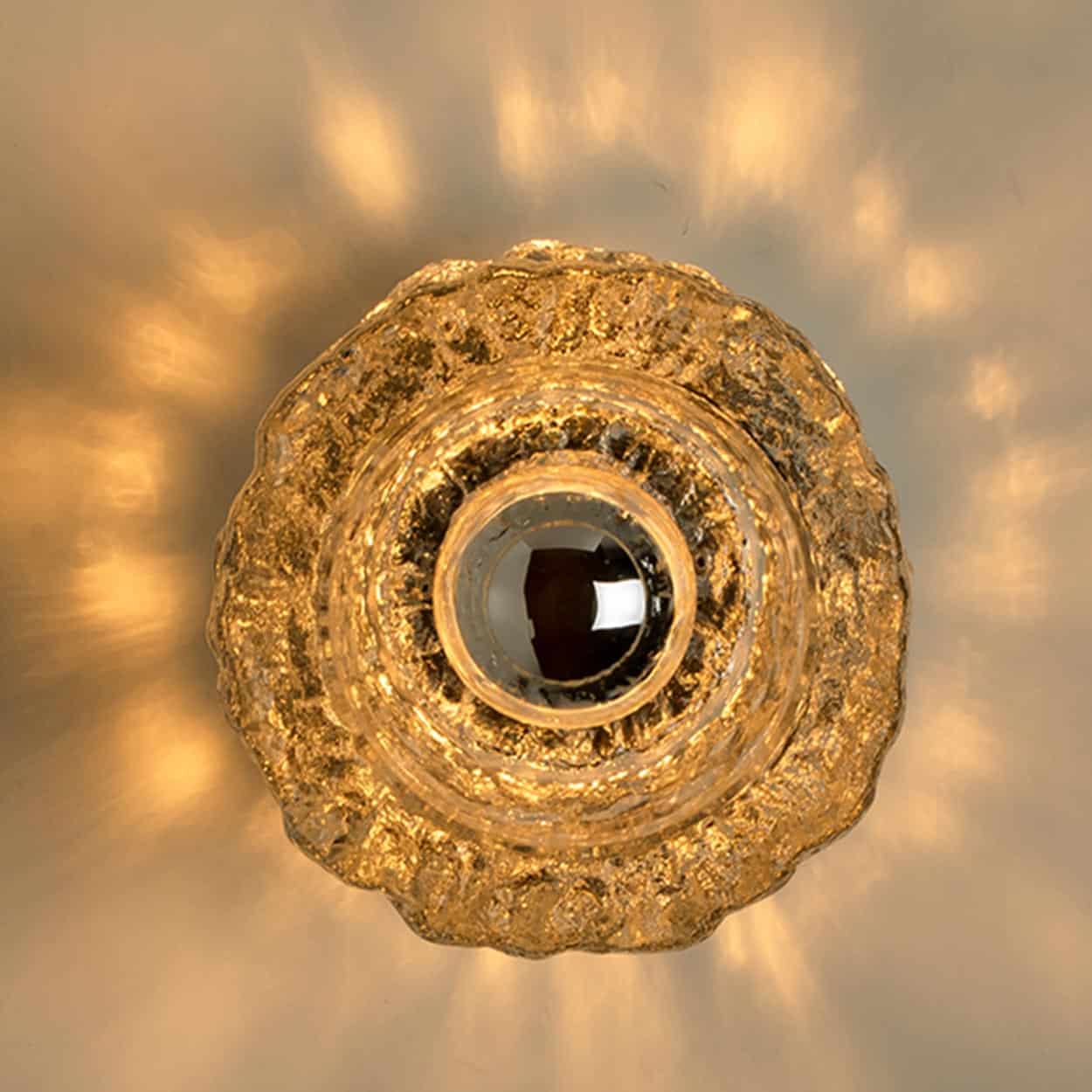 Several Thick Textured Round Lamps from Peill & Putzler, Germany 1960s