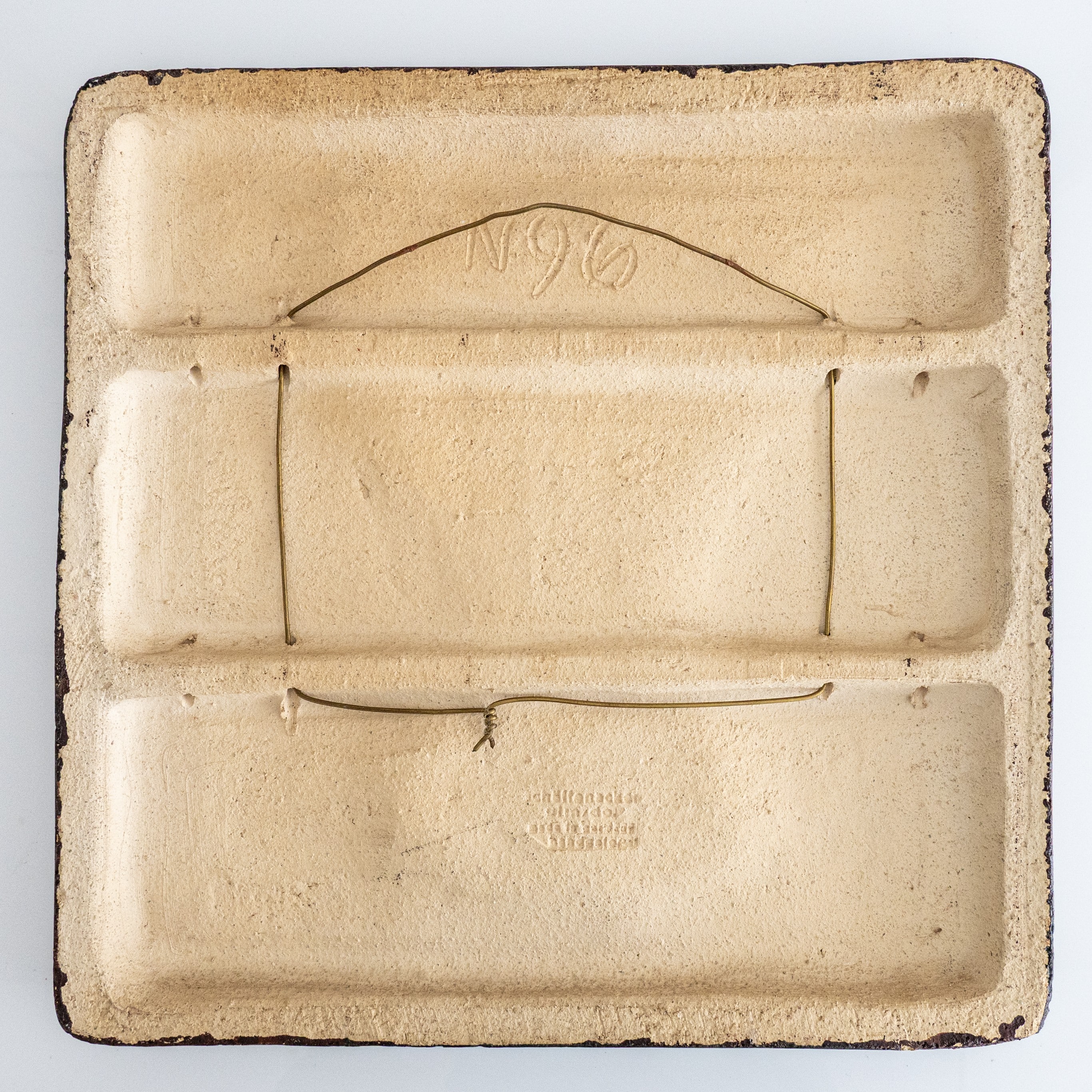 Schaffenacker Large Square Tile Glazed Round Relief Multicolor