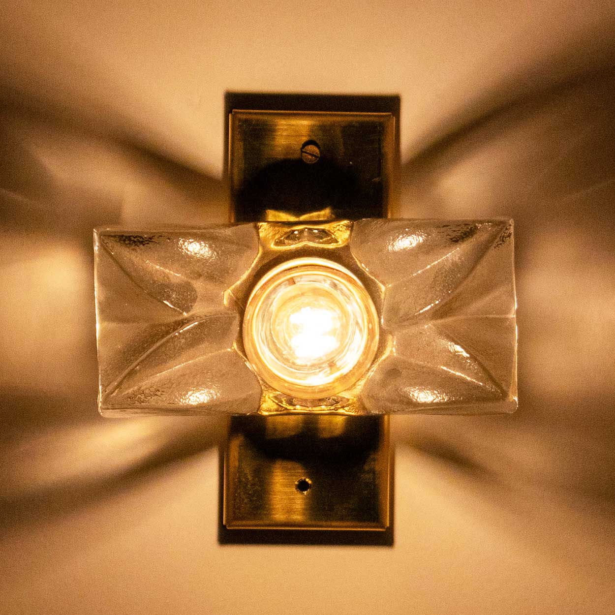 Several Flower Wall Lights, Brass and Glass by Sische, Germany 1970s