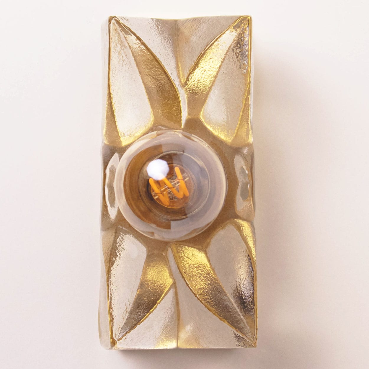 Several Flower Wall Lights, Brass and Glass by Sische, Germany 1970s