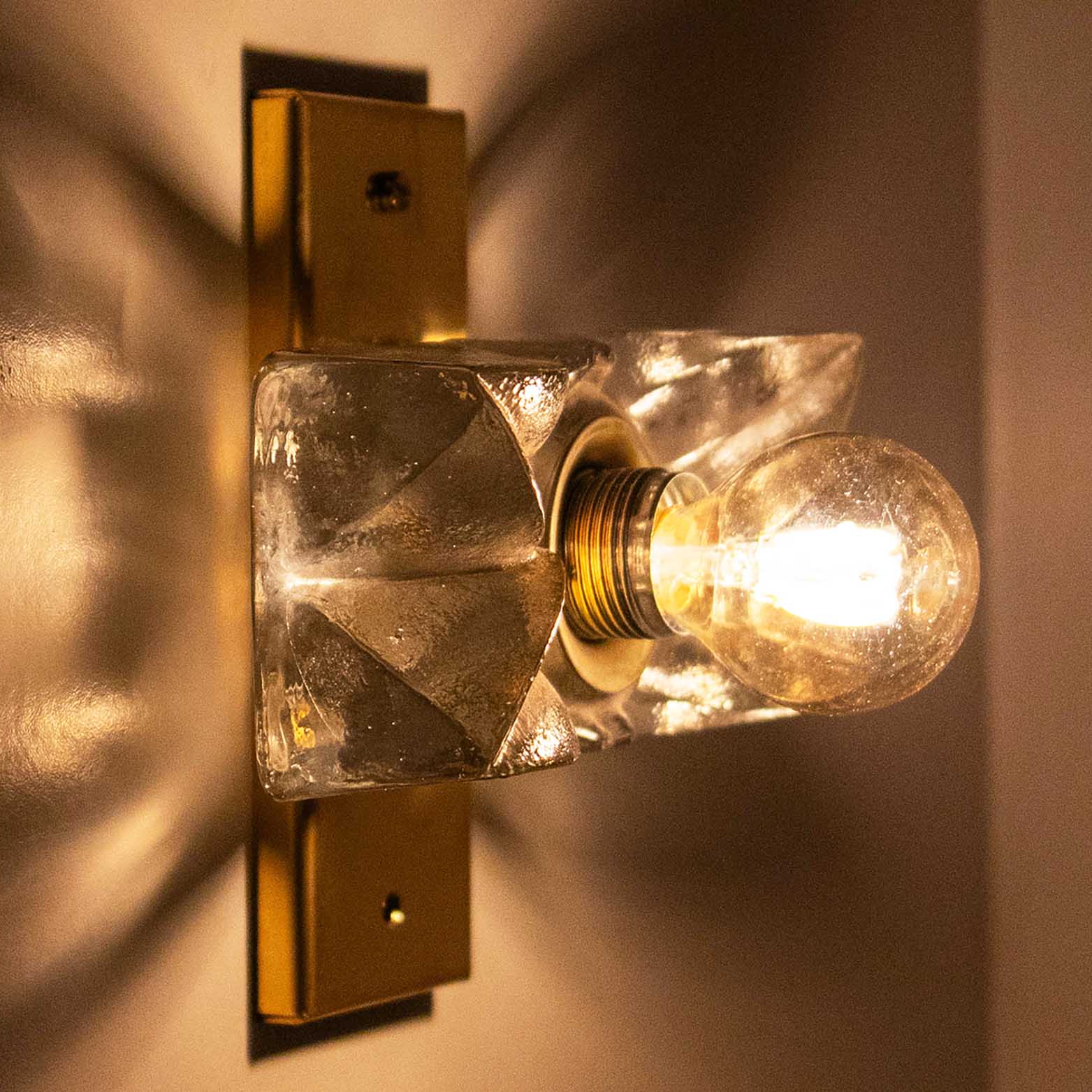 Several Flower Wall Lights, Brass and Glass by Sische, Germany 1970s