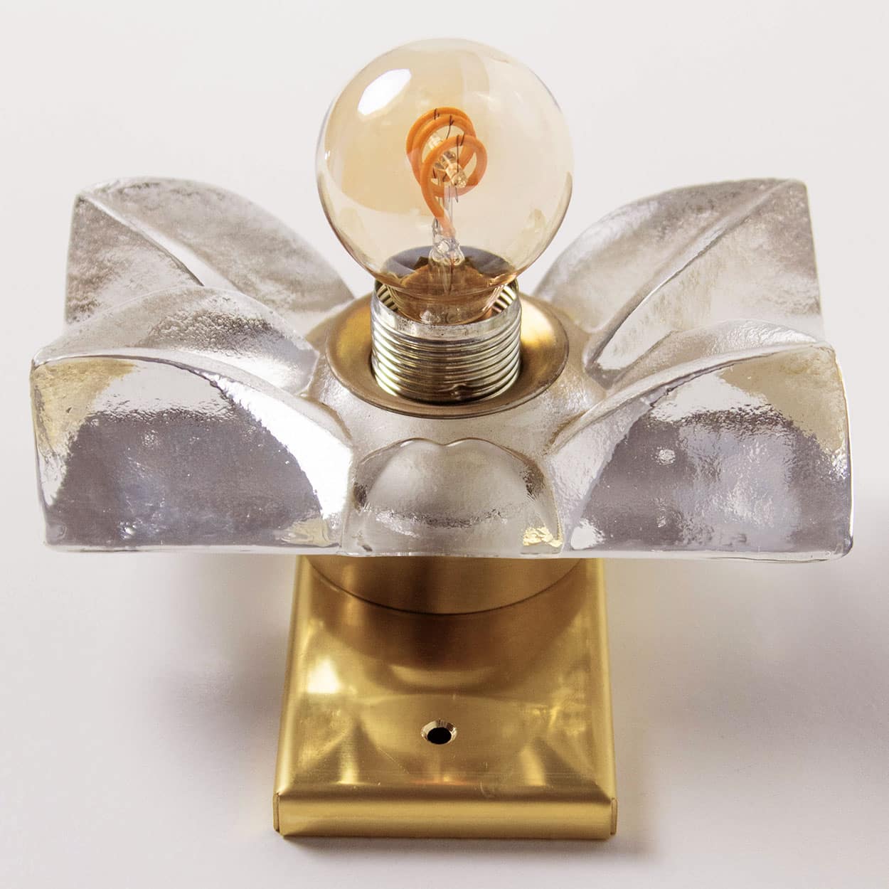 Several Flower Wall Lights, Brass and Glass by Sische, Germany 1970s