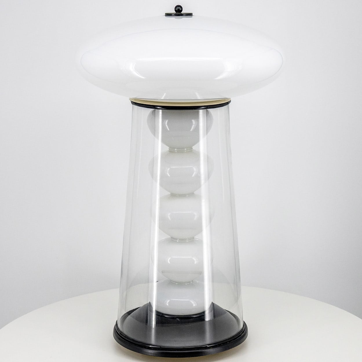 Double Walled Transparant Opal Glass Table Lamp, Germany 1970