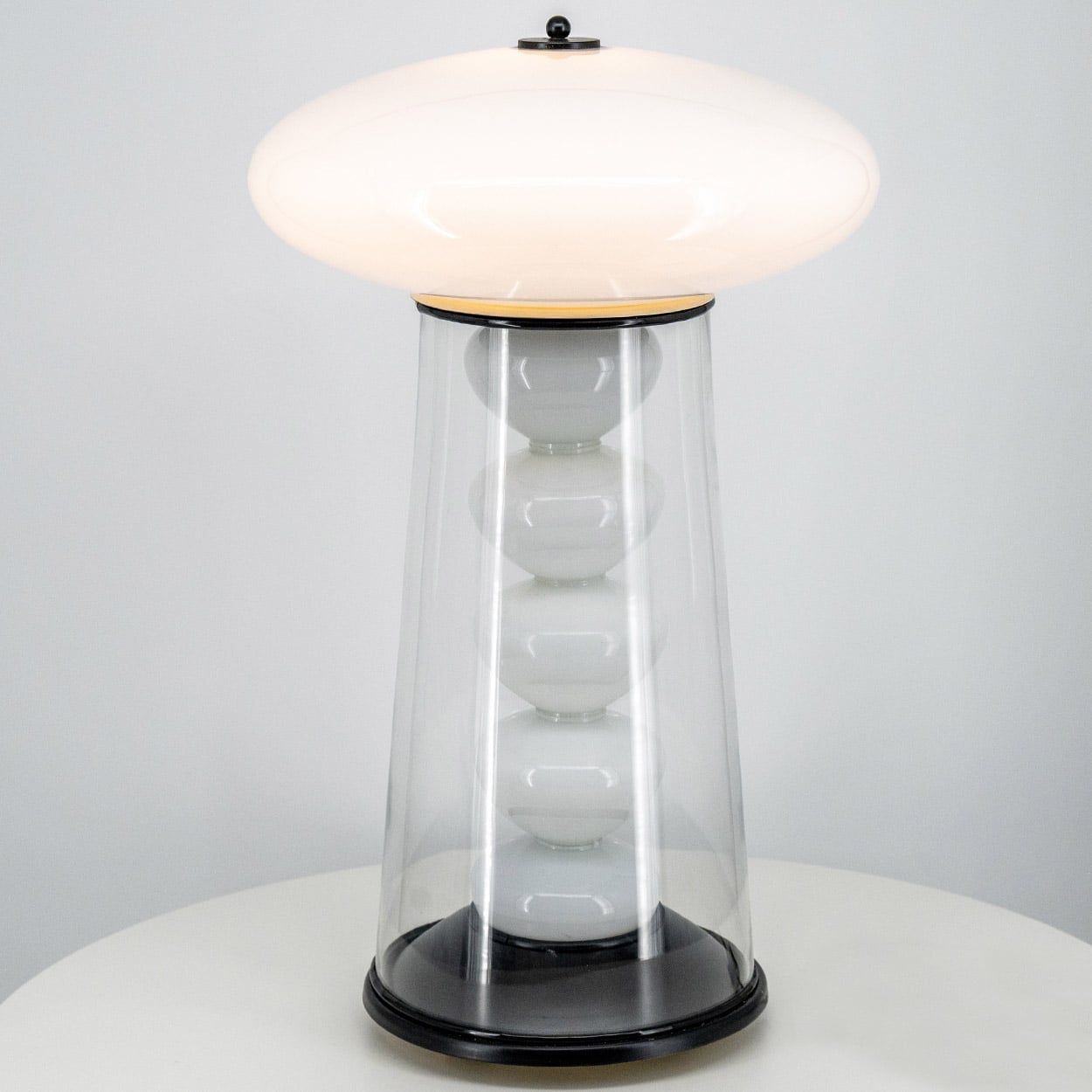 Double Walled Transparant Opal Glass Table Lamp, Germany 1970