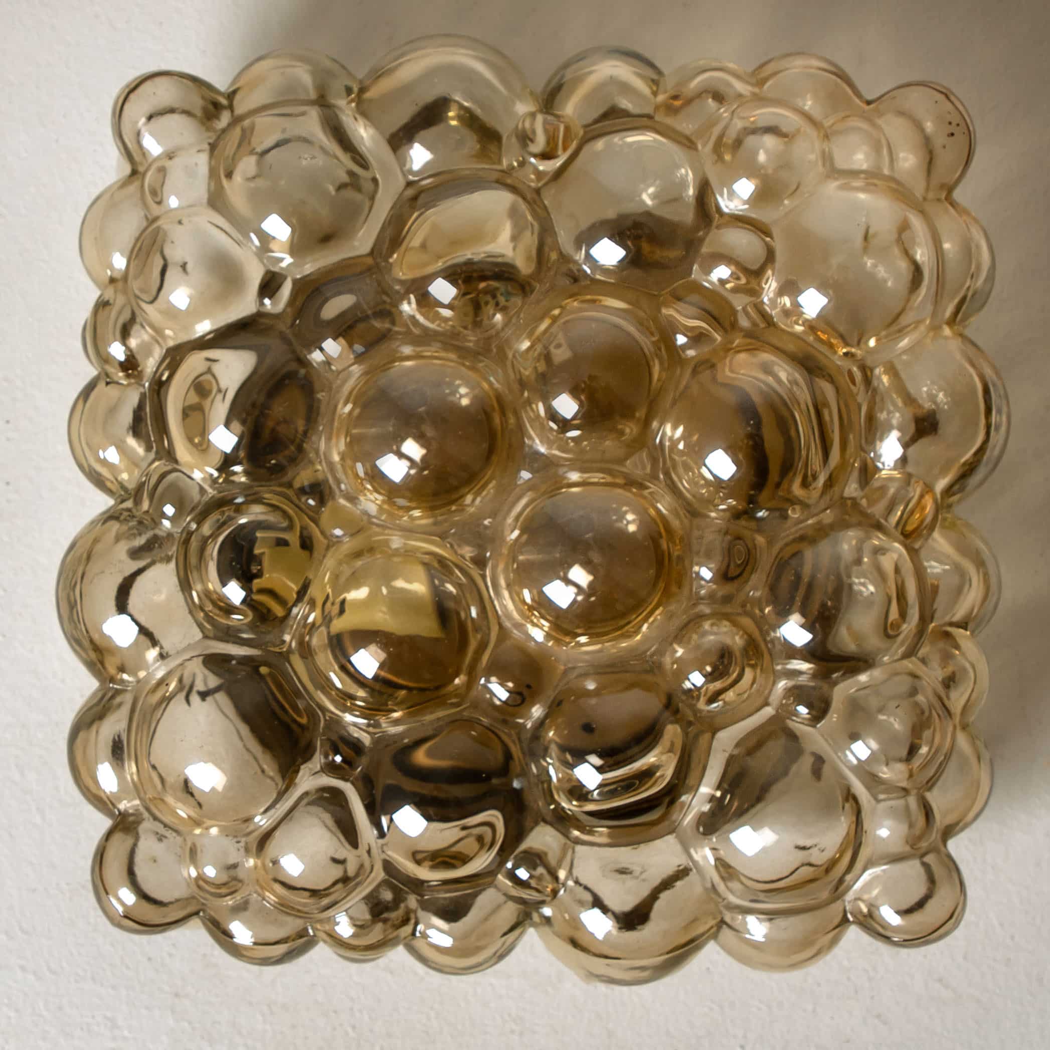 1 of the 4 Tynell Amber Bubble Flush Mounts / Wall Sconces,1969