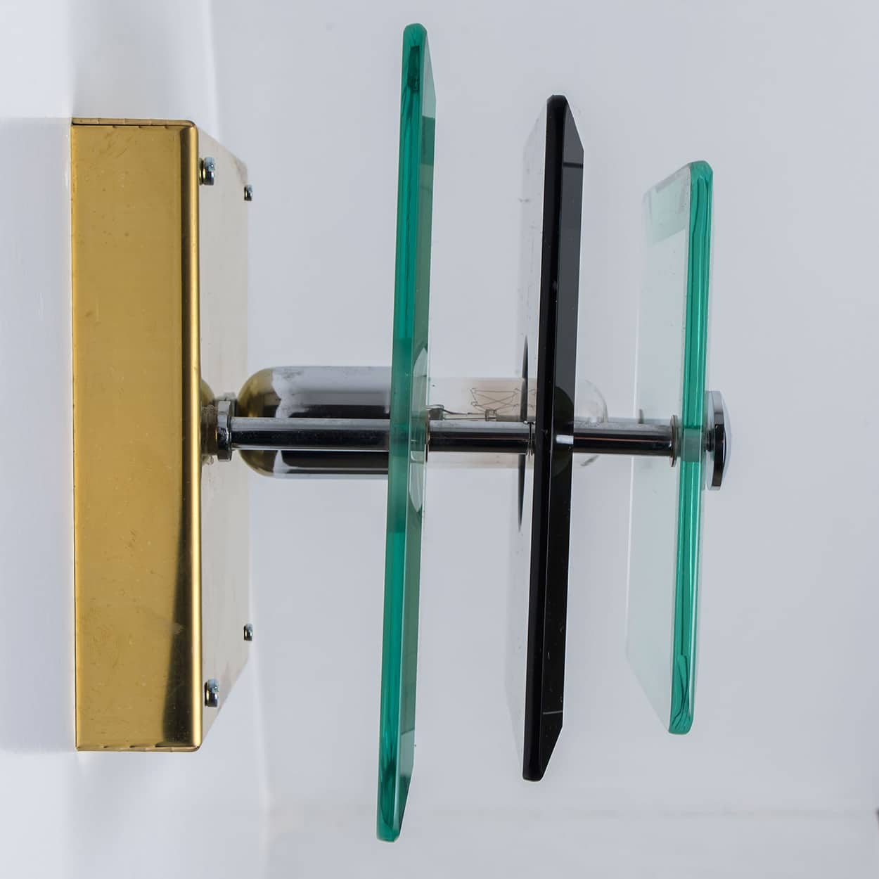 1 of the 3 Layered Smoked Glass Brass Wall Lights Flush Mounts by Veca