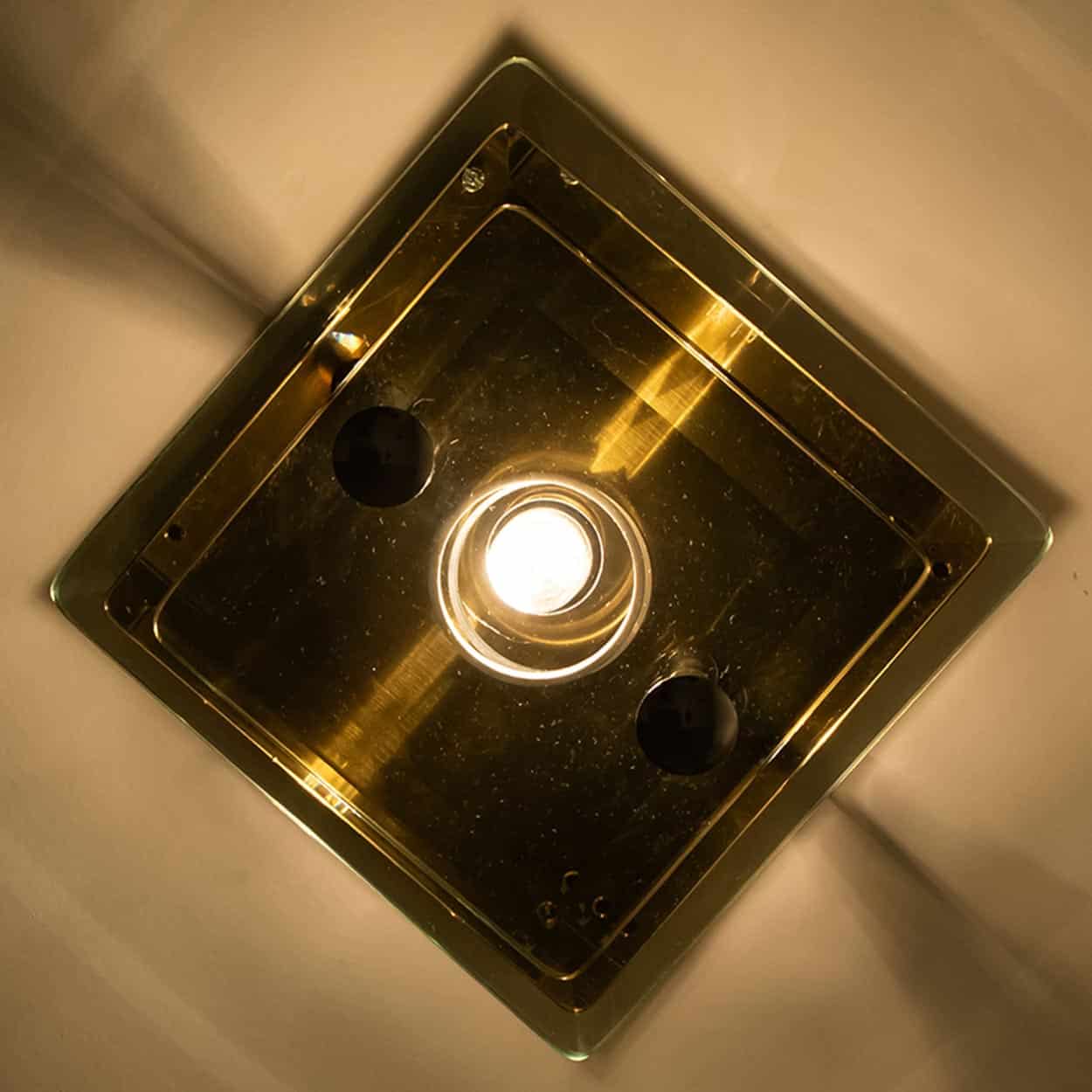 1 of the 3 Layered Smoked Glass Brass Wall Lights Flush Mounts by Veca