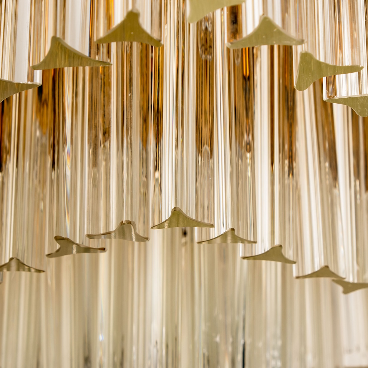 1 of the 3 XL Clear Gold Glass Flush Mounts in the Style of Venini, Italy 1970