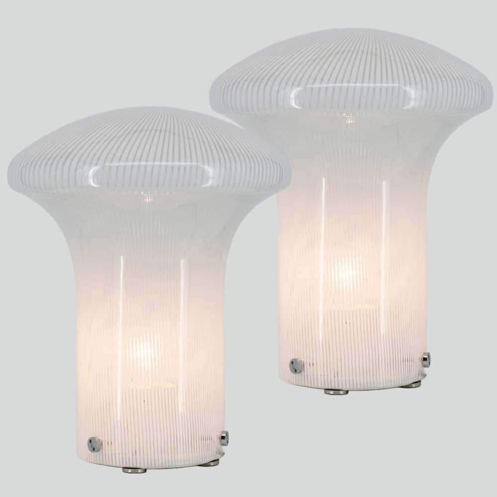 1 of the 2 Mario Ticco Glass 'Boletus' Table Lamps by Venini, Italy 1970