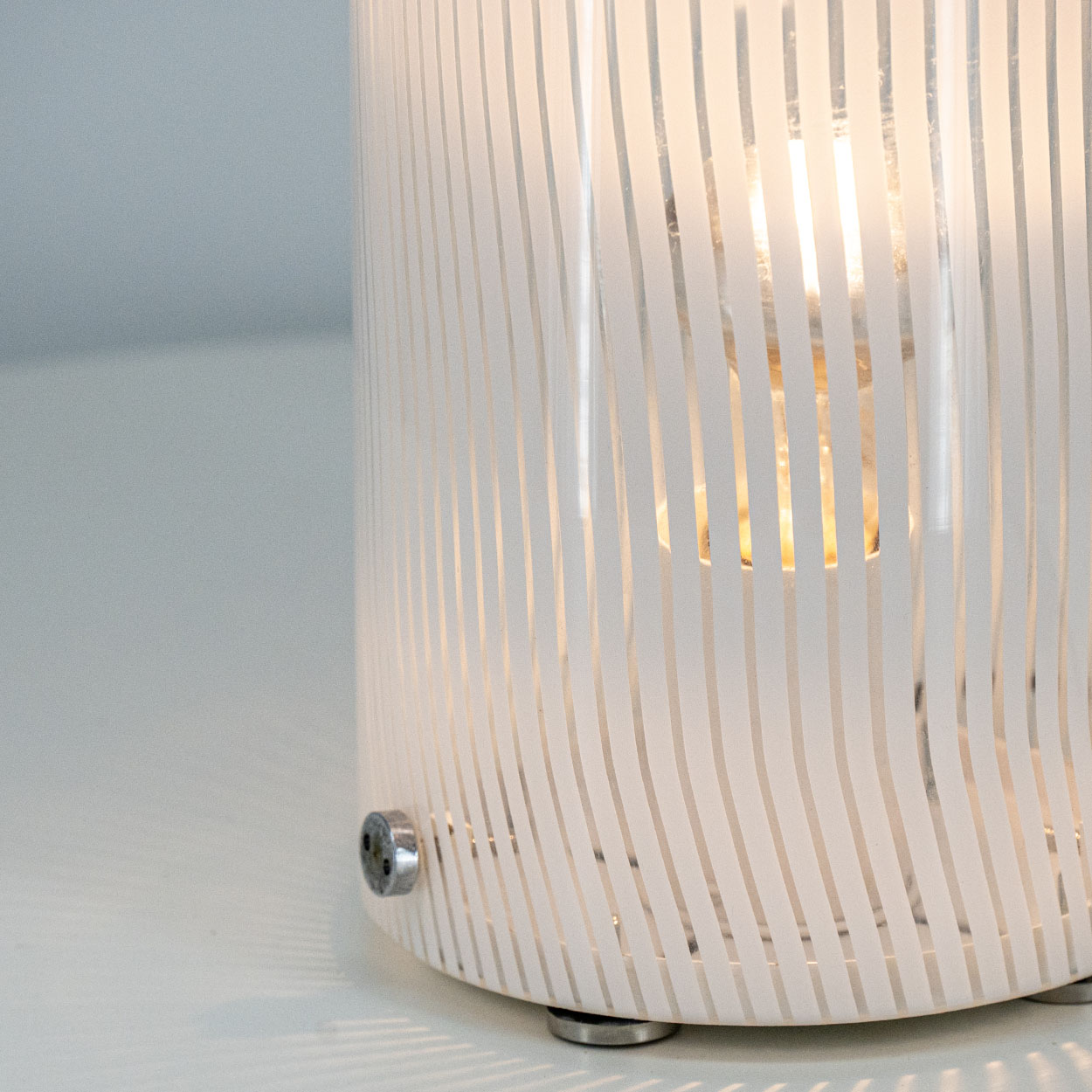 1 of the 2 Mario Ticco Glass Spiral 'Boletus' Table Lamps by Venini, Italy 1970