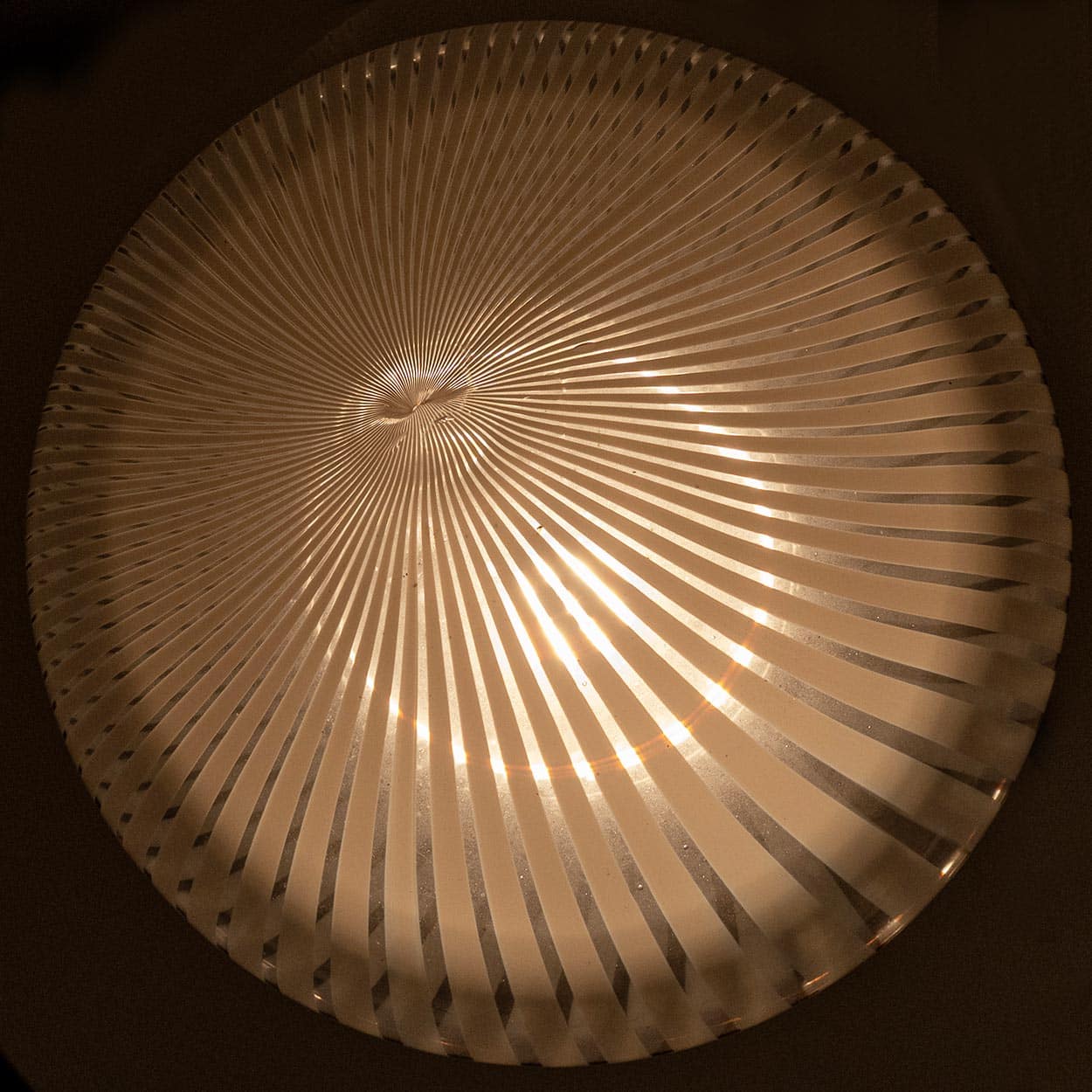1 of the 2 Mario Ticco Glass Spiral 'Boletus' Table Lamps by Venini, Italy 1970